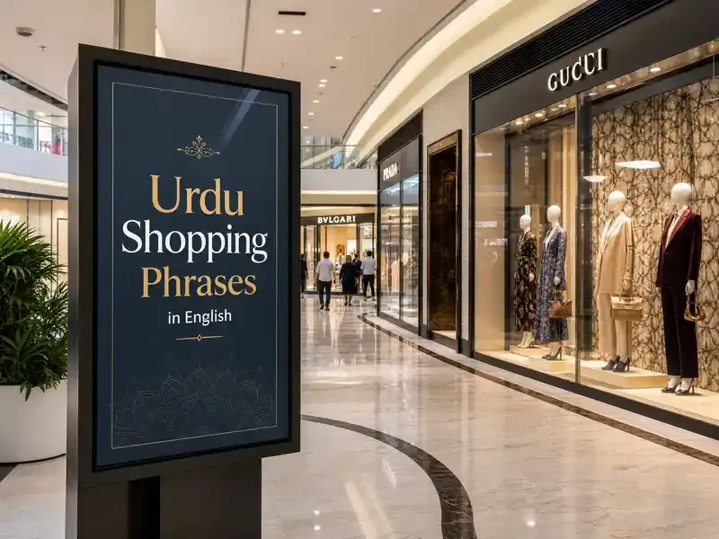 Learn Urdu shopping vocabulary and phrases in English