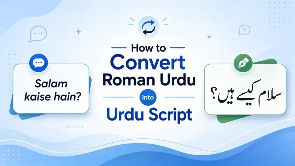 How to Convert Roman Urdu Into Urdu Script using AI and online transliteration tools