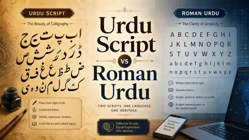 Urdu Script vs Roman Urdu