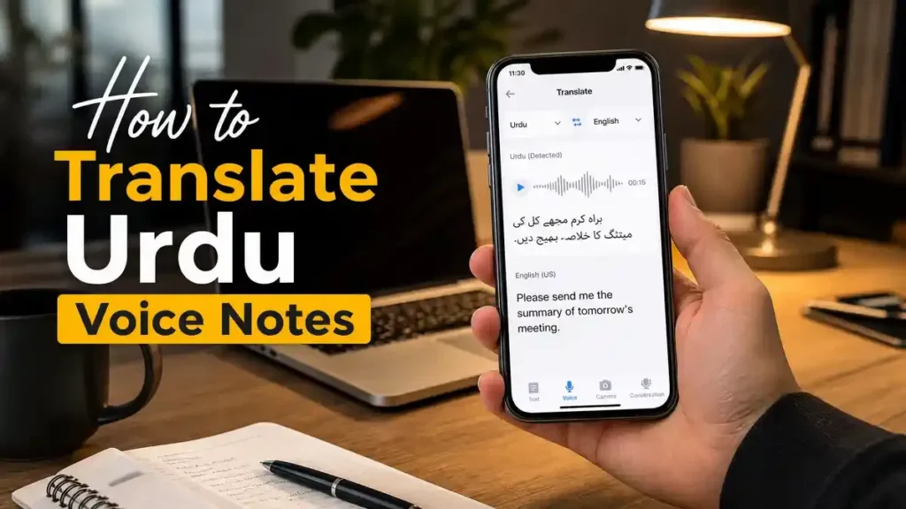 Urdu voice note transcription process for accurate English translation