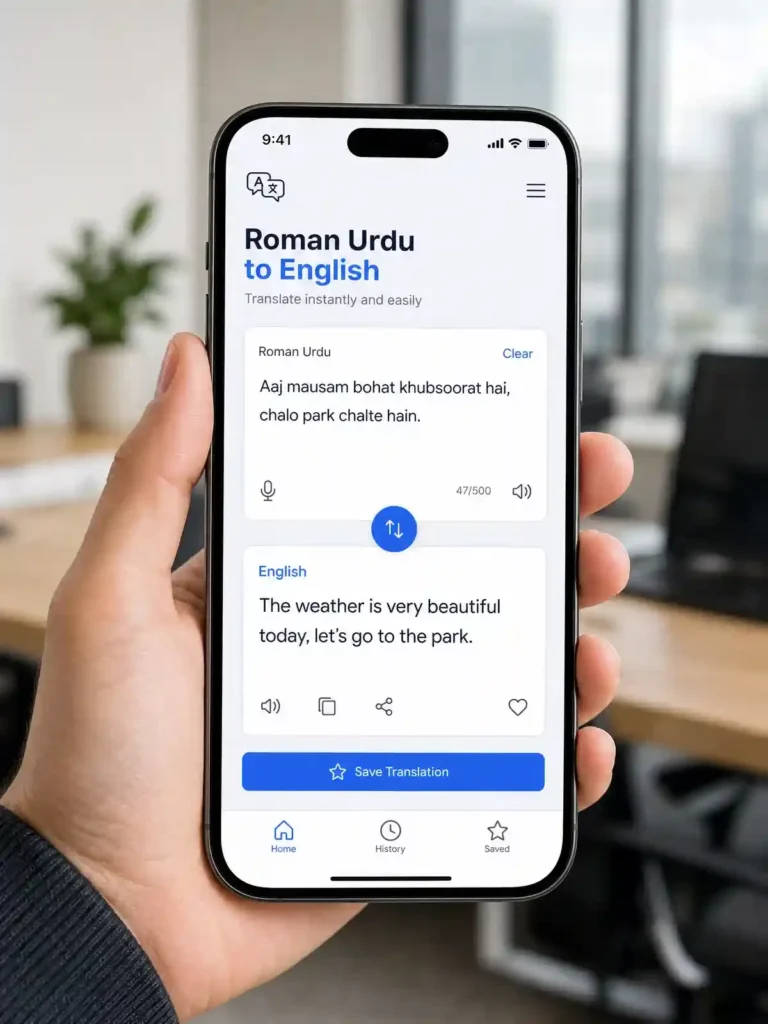 Roman Urdu to English Translator fast