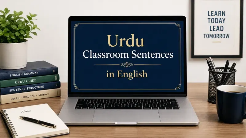 Daily classroom English sentences and vocabulary for Urdu speakers learning English