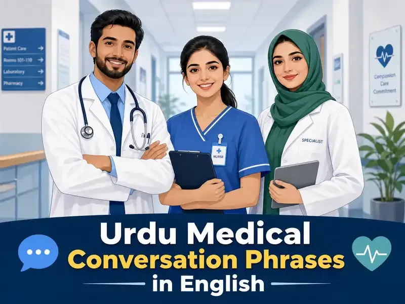 Learn Urdu medical vocabulary and conversation phrases in English for hospitals and clinics