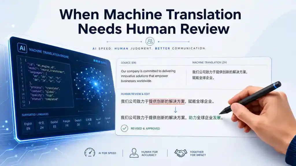 When Machine Translation Needs Human Review