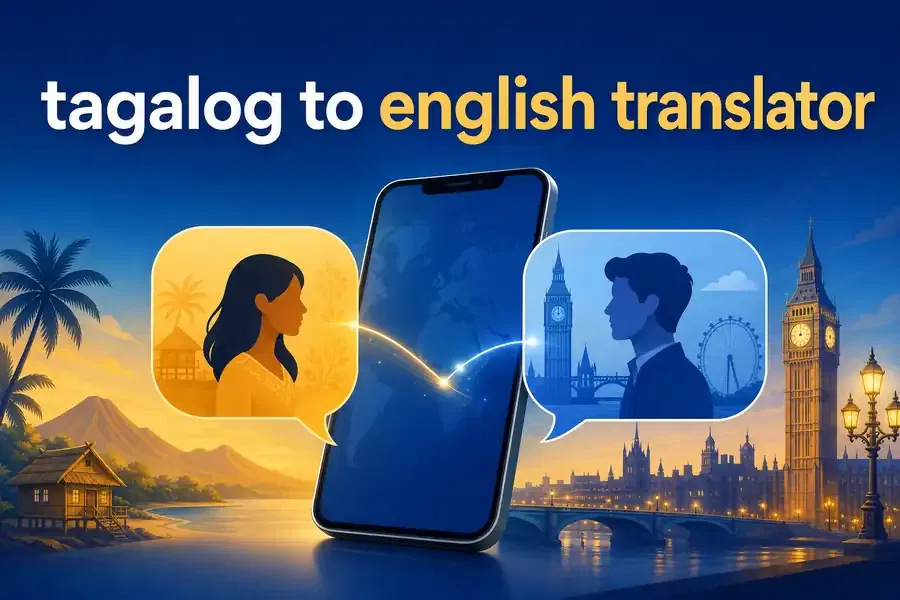 Tagalog to English translator showing an online text translation