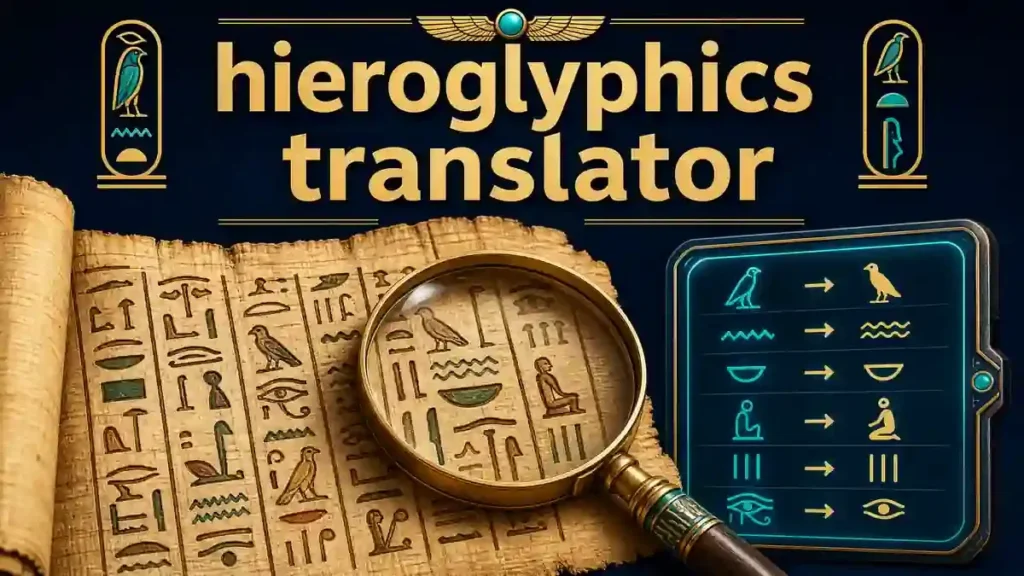 Common Egyptian hieroglyphic symbols with phonetic values and meanings
