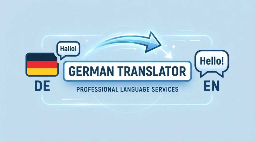 German translator translating German text into English online
