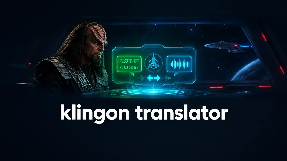 English to Klingon translator for translating English text into Klingon