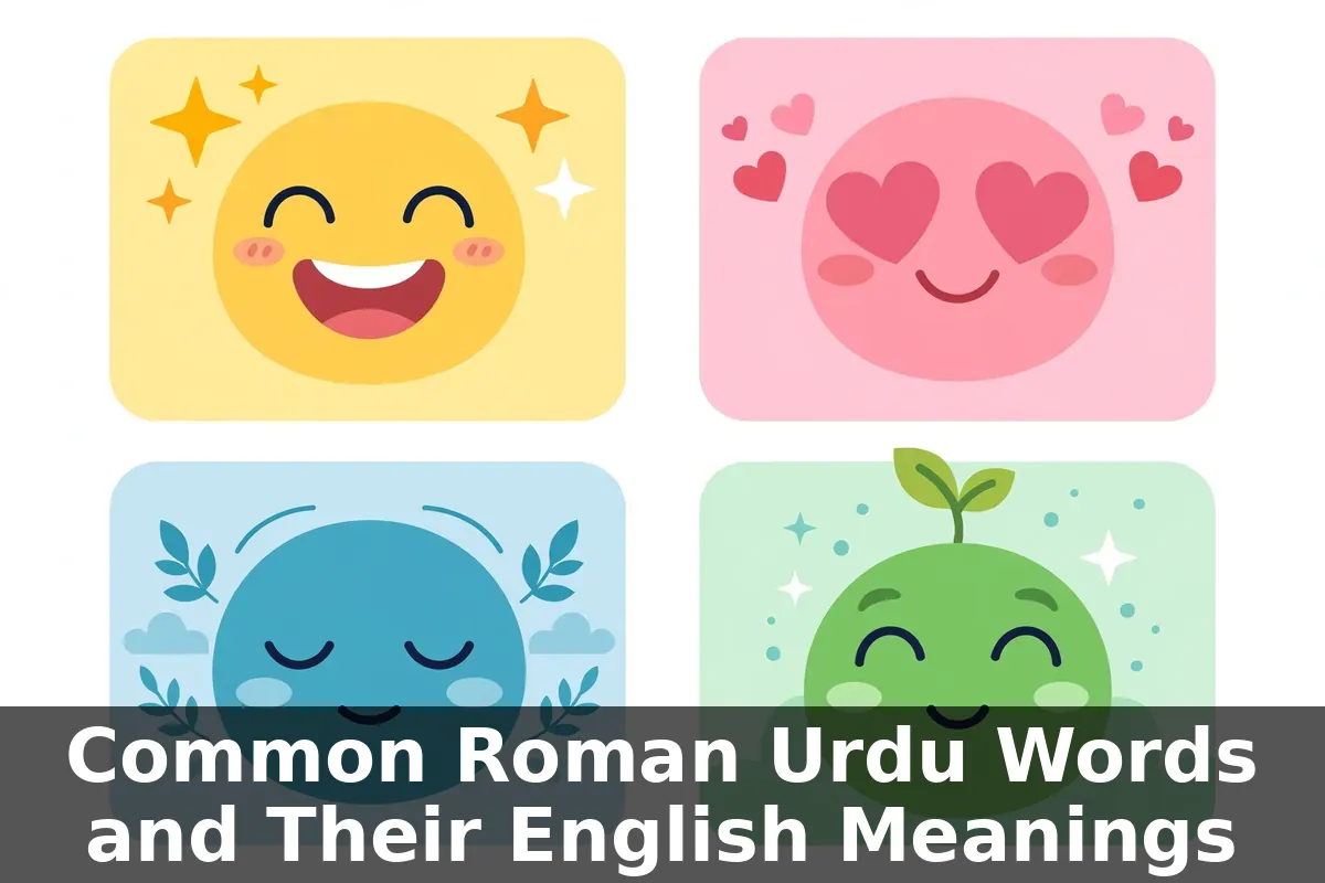 Common Roman Urdu Words and Their English Meanings - feelings and emotions