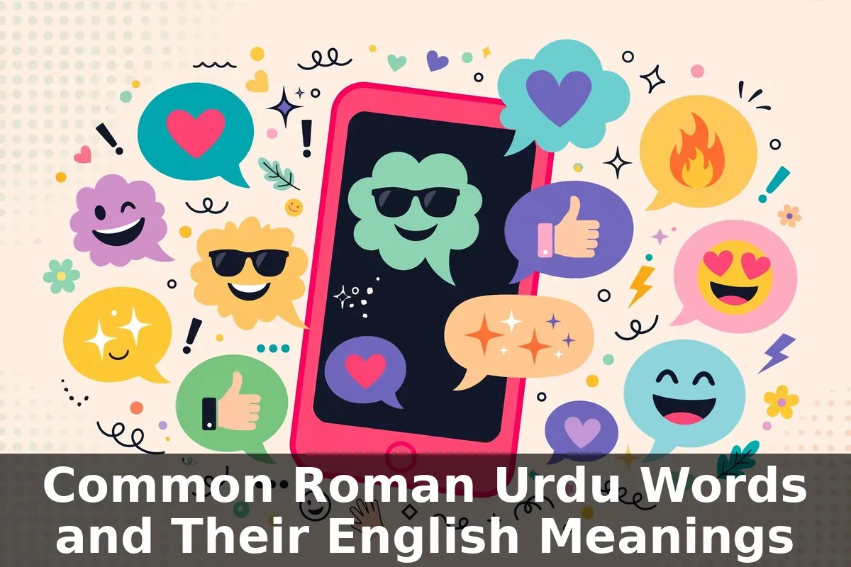 Common Roman Urdu Words and Their English Meanings - slang and chat words