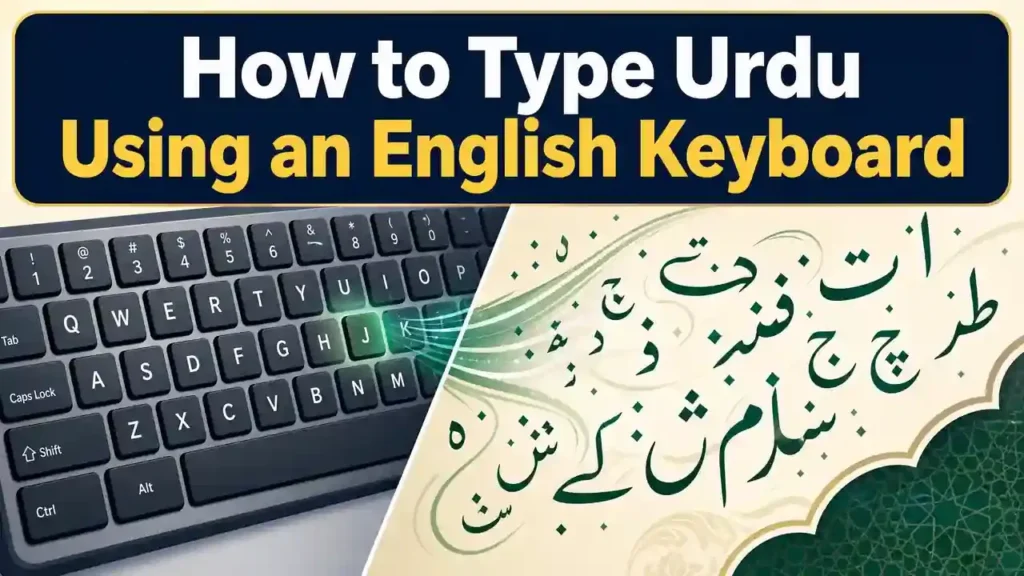 English keyboard to Urdu typing example