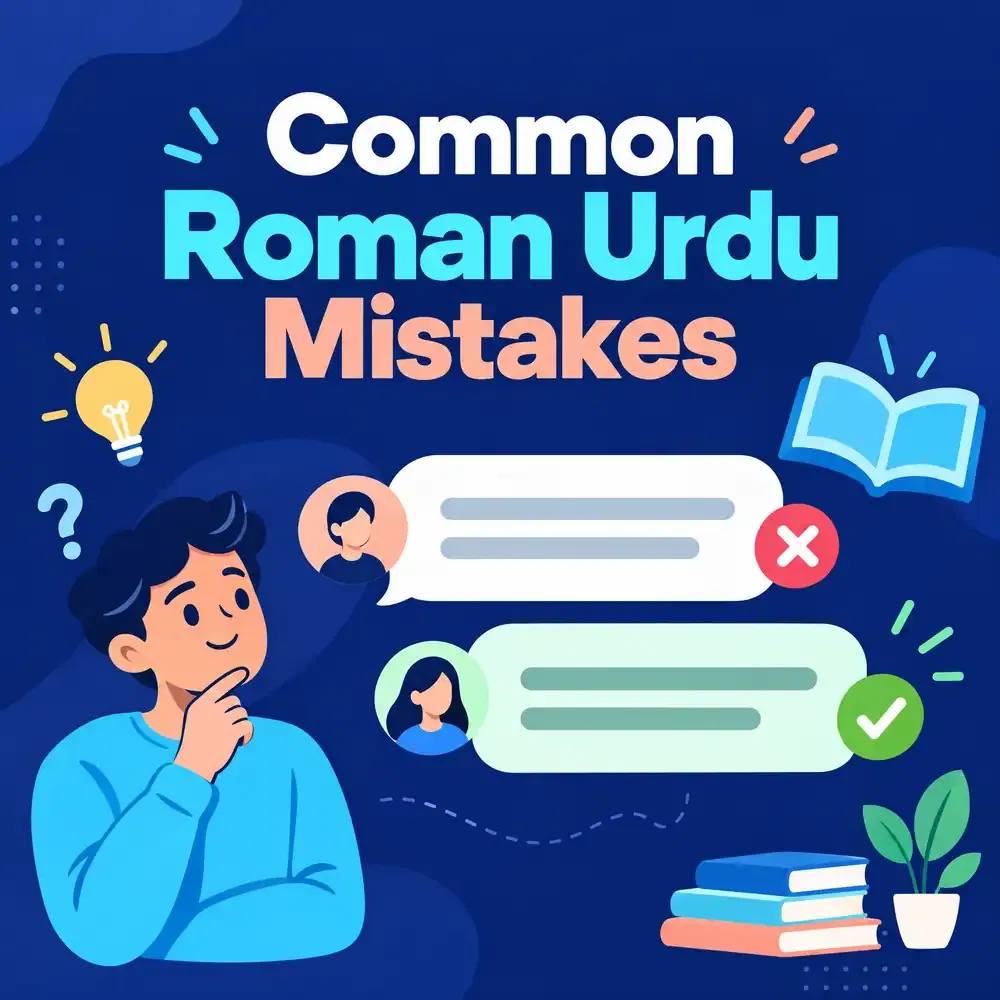 Common Roman Urdu grammar mistakes with examples