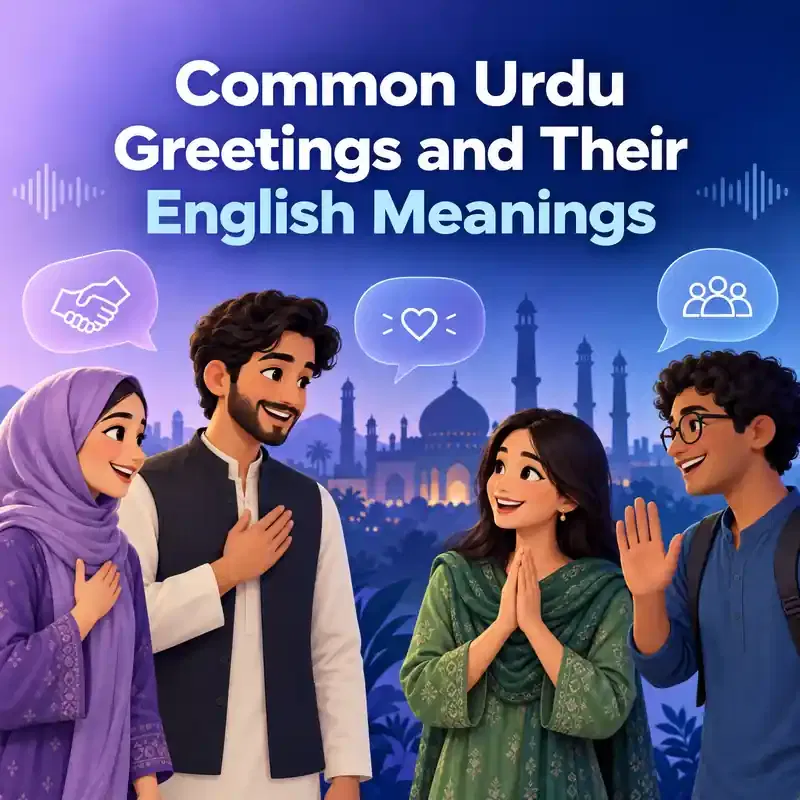 Learn basic Urdu greetings with English meanings