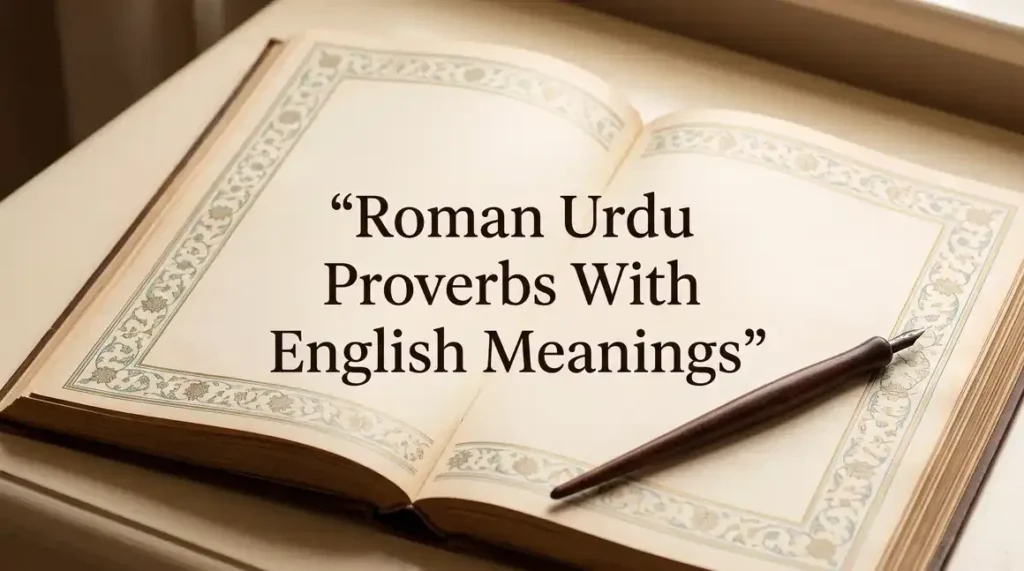 Roman Urdu proverbs with English meanings and life lessons