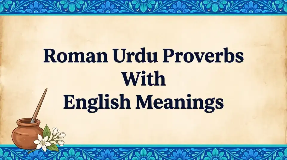 Famous Roman Urdu sayings with English translations and explanations