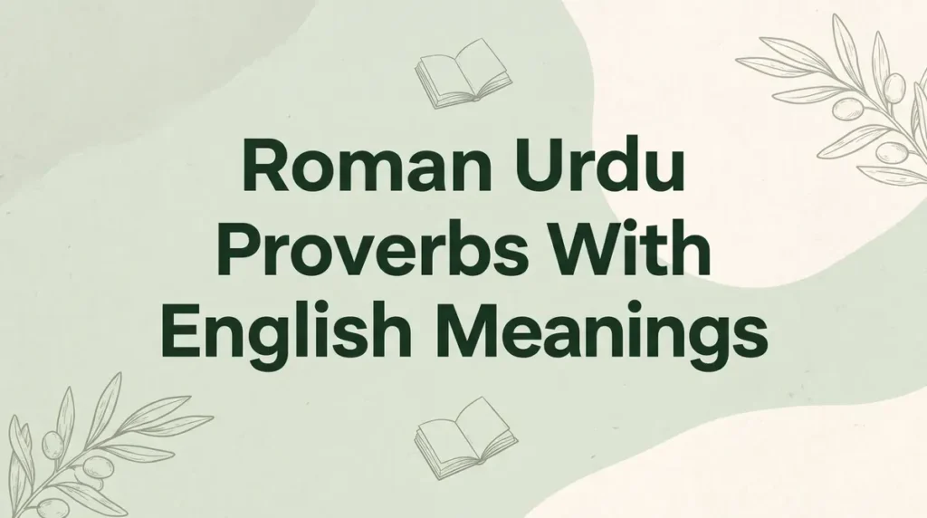 Traditional Urdu proverbs in Roman Urdu with English meanings