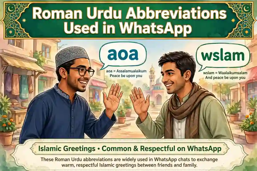 Roman Urdu Abbreviations Used in WhatsApp