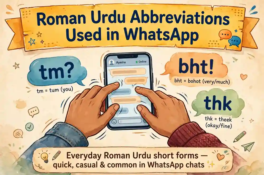 Roman Urdu Abbreviations Used in WhatsApp