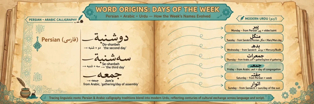 Urdu Days of the Week — origins and etymology of Urdu day names from Arabic and Persian