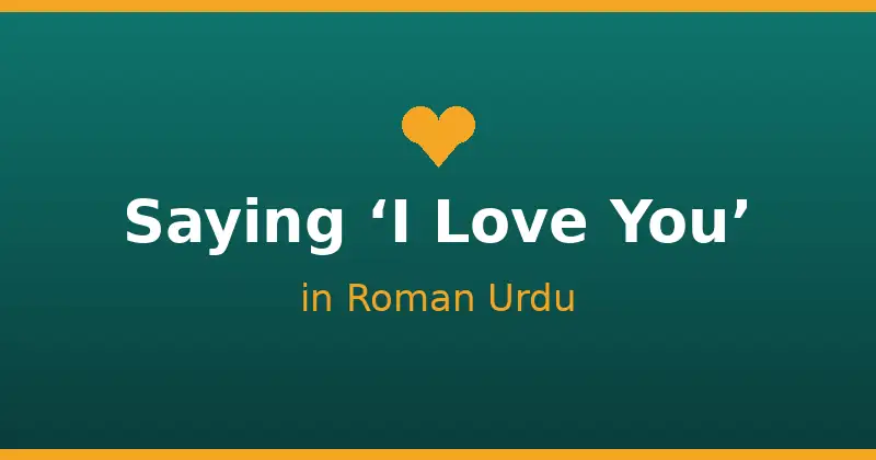 Saying I Love You in Roman Urdu